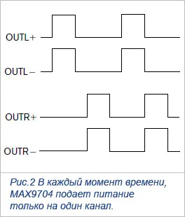 Підключення навушників до підсилювача класу d (підключені однаковому напрузі) Підключення навушників до підсилювача класу d