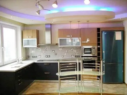 Підвісні стелі на кухні фото з гіпсокартону своїми руками, відео, дизайн варіантів, види,