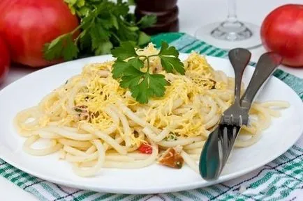 Рецепт паста з помідорами, шинкою і сиром (страви найкраще) Рецепт паста з помідорами, шинкою і сиром