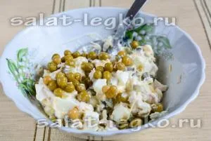 Салат з куркою і зеленим горошком рецепт з огірком солоним і яйцем (горошком) Салат з куркою і зеленим горошком рецепт з огірком солоним і яйцем