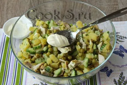 Салат з куркою, горошком і огірком - покроковий рецепт з фото, салати (горошком) Салат з куркою, горошком і огірком - покроковий рецепт з фото, салати