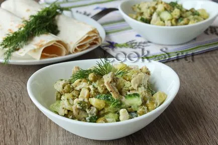 Салат з куркою, горошком і огірком - покроковий рецепт з фото, салати (салати) Салат з куркою, горошком і огірком - покроковий рецепт з фото, салати