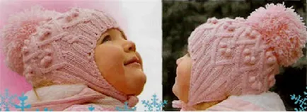 Шапка з вушками спицями