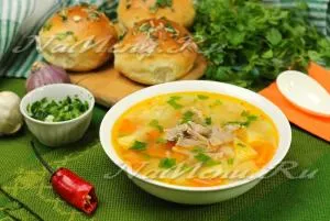 Суп з рисом, картоплею і м'ясом, рецепт з фото (масло рослинне рафіноване) Суп з рисом, картоплею і м'ясом, рецепт з фото
