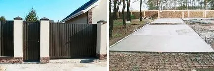 Пристрій в'їзду на ділянку в заміському будинку (бетон) Пристрій в'їзду на ділянку в заміському будинку