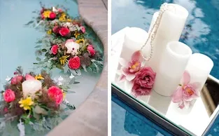 Водні процедури весілля біля басейну