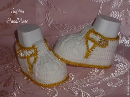 В'яжемо пінетки для малюків - ярмарок майстрів - ручна робота, handmade (пов петля стовпчики накиду) В'яжемо пінетки для малюків - ярмарок майстрів - ручна робота, handmade