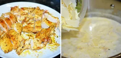 Запечена паста з куркою і соусом Альфредо (запечена) Запечена паста з куркою і соусом Альфредо