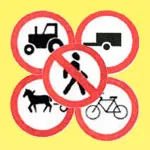 Знаки дорожні роботи, дикі тварини, затор, інші небезпеки (дикі) Знаки дорожні роботи, дикі тварини, затор, інші небезпеки