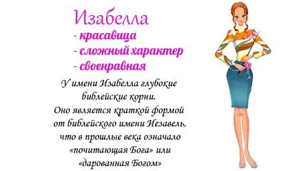Значення імені изабелла для дівчинки, дівчата і жінки (імені) Значення імені изабелла для дівчинки, дівчата і жінки
