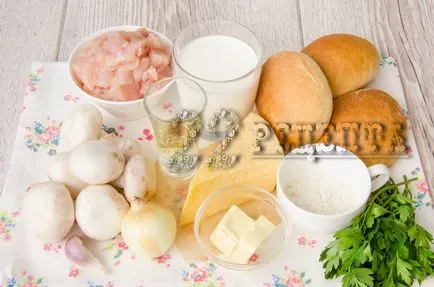 Жульєн в булочці з куркою і грибами - рецепт з фото (жульєн) Жульєн в булочці з куркою і грибами - рецепт з фото