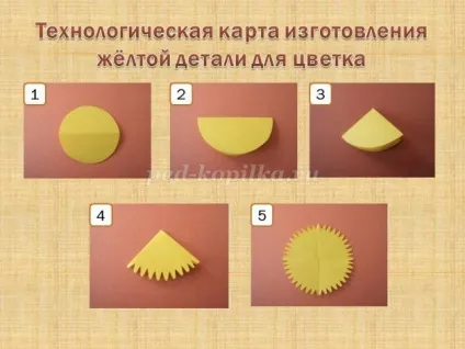 Аплікація з кольорового паперу «кульбаби»
