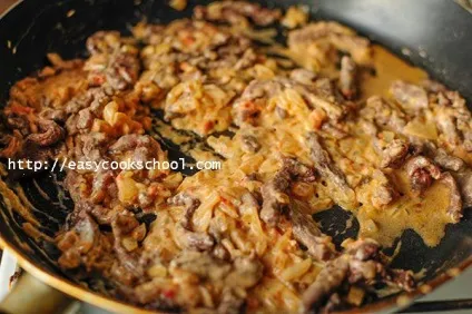 Бефстроганов з яловичини рецепт з фото, легкі рецепти (рецепт) Бефстроганов з яловичини рецепт з фото, легкі рецепти