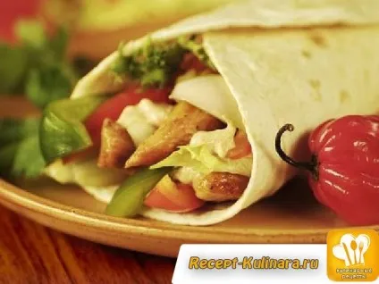 Бурито з куркою і квасолею - рецепт кулінара (квасолею) Бурито з куркою і квасолею - рецепт кулінара