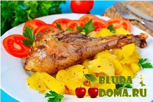 Гомілки індички в рукаві з картоплею, рецепт з фото (гомілку індички в рукаві) Гомілки індички в рукаві з картоплею, рецепт з фото