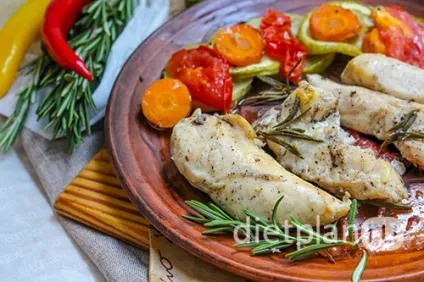 Дієтичне куряче філе в духовці з овочами (овочами) Дієтичне куряче філе в духовці з овочами