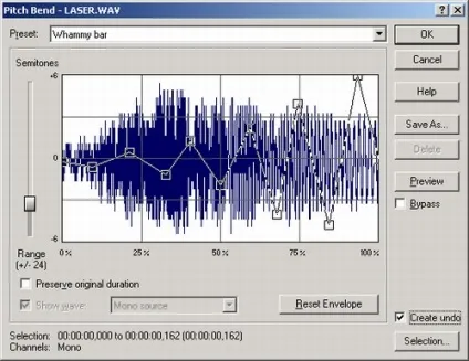 Ефекти висоти тону - функція pitch bend, функція pitch shift, функція vibrato