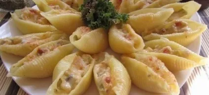 Фаршировані макарони-черепашки, трубочки, гнізда в духовці або в мультиварці - рецепти з фаршем, (духовці) Фаршировані макарони-черепашки, трубочки, гнізда в духовці або в мультиварці - рецепти з фаршем,