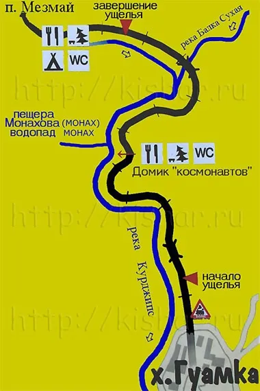 Гуамское ущелині (Апшеронський район, Житомирський край), Геленджик від кабардинки до Тешебс (фото) Гуамское ущелині (Апшеронський район, Житомирський край), Геленджик від кабардинки до Тешебс
