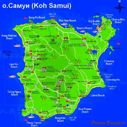 Карти острова Самуї російською мовою і з готелями