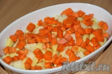 Куряче філе, запечене з овочами - рецепт з фото (нарізати середніми кубиками) Куряче філе, запечене з овочами - рецепт з фото