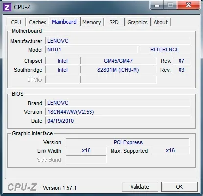 Використання програми cpu-z