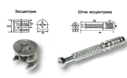 Меблеві стяжки ексцентрикові, міжсекційні, інші види, їх використання
