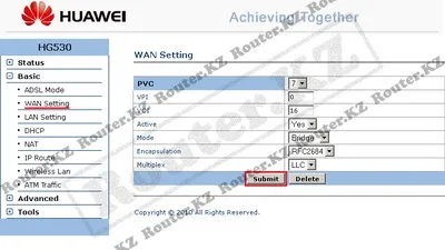 Налаштування huawei hg530 (настройка) Налаштування huawei hg530
