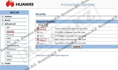 Налаштування huawei hg530 (настройка) Налаштування huawei hg530