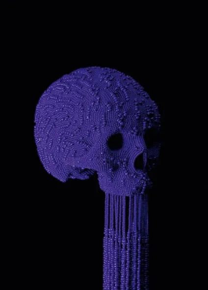 Оригінальні черепа з бісеру, ниток, пір'я і страз від jim skull (бісеру) Оригінальні черепа з бісеру, ниток, пір'я і страз від jim skull