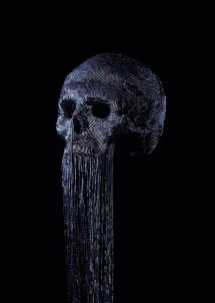 Оригінальні черепа з бісеру, ниток, пір'я і страз від jim skull (черепа) Оригінальні черепа з бісеру, ниток, пір'я і страз від jim skull