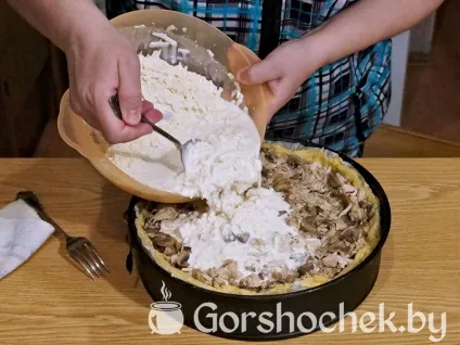 Відкритий французький пиріг «киш лорен» з куркою і грибами (покроковий рецепт з фото)