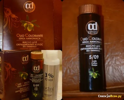 Відгук про масло для фарбування волосся без аміаку constant delight olio colorante відтінок 5 (масло) Відгук про масло для фарбування волосся без аміаку constant delight olio colorante відтінок 5