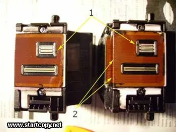 Друкуюча головка (пг) canon, погляд з боку ( «serial data for ...) Друкуюча головка (пг) canon, погляд з боку