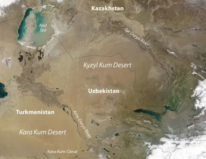 Пустелі Кизилкум - на карті, фото (пустеля Кизилкум фото) Пустелі Кизилкум - на карті, фото