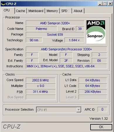 Розганяємо і тестуємо sempron 3200 під socket 939