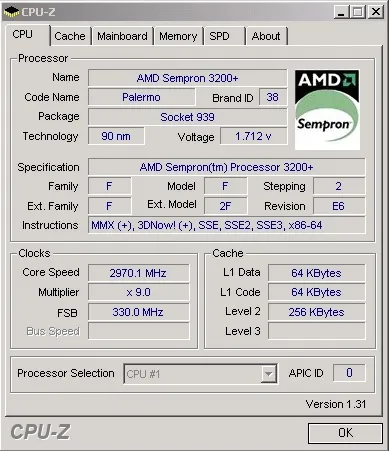 Розганяємо і тестуємо sempron 3200 під socket 939