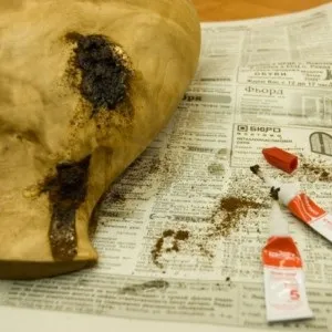 Реставрація дерев'яного посуду (Покриваємо посуд морилкою) Реставрація дерев'яного посуду