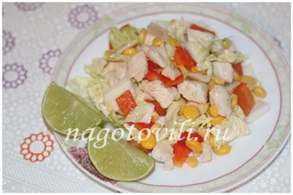 Салат пекінська капуста кукурудза курка (кукурудза) Салат пекінська капуста кукурудза курка