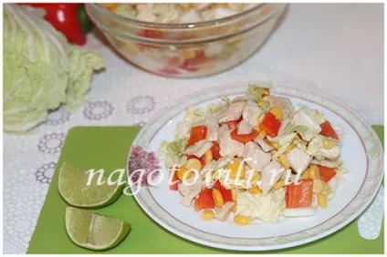 Салат пекінська капуста кукурудза курка (салати) Салат пекінська капуста кукурудза курка