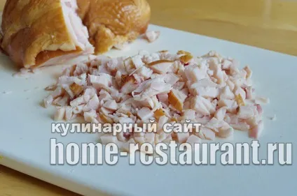 Салат в тарталетках з копченою куркою і грибами - домашній ресторан (салат) Салат в тарталетках з копченою куркою і грибами - домашній ресторан