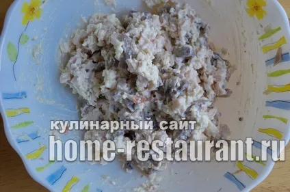 Салат в тарталетках з копченою куркою і грибами - домашній ресторан (салат) Салат в тарталетках з копченою куркою і грибами - домашній ресторан