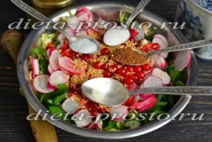 Салат з редискою і капустою по Дюканов рецепт з фото (кунжут білий) Салат з редискою і капустою по Дюканов рецепт з фото