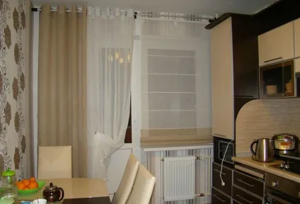 Штори на кухню з балконними дверима фото і поради (штори) Штори на кухню з балконними дверима фото і поради