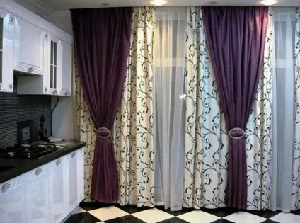 Штори на кухню з балконними дверима фото і поради (штори) Штори на кухню з балконними дверима фото і поради
