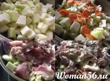 Тушкована курка з кабачками і овочами (кабачками) Тушкована курка з кабачками і овочами