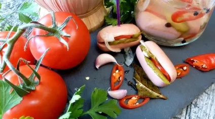 Утопенци по-чеськи або мариновані сосиски, покроковий рецепт з фото