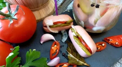 Утопенци по-чеськи або мариновані сосиски, покроковий рецепт з фото