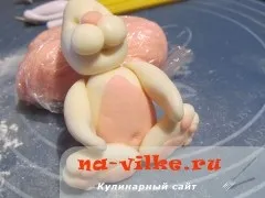 Як ліпити зайчика з мастики для прикраси торта (мастики рожевого відтінку скачайте) Як ліпити зайчика з мастики для прикраси торта