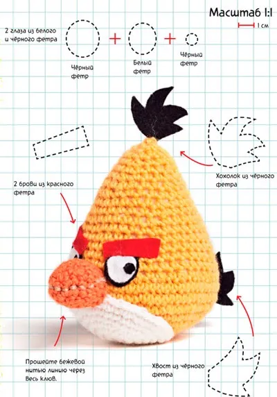 Angry birds пташки в стилі амігурумі - своїми руками (angry) Angry birds пташки в стилі амігурумі - своїми руками